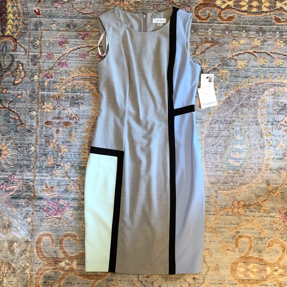 NWT Calvin Klein Colorblock Sheath Dress